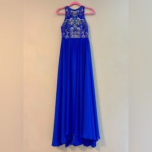 Royal Blue Jeweled Formal Gown, Size XS